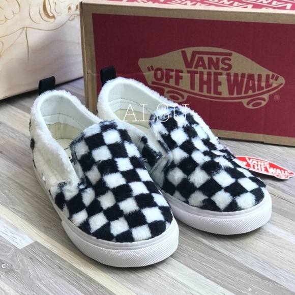 sherpa checkered vans
